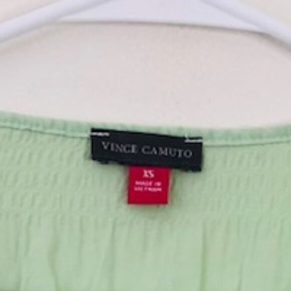 Vince Camuto Womens Blouse Light Green V-Neck Pullover with Tie Front X-Small - Picture 10 of 10